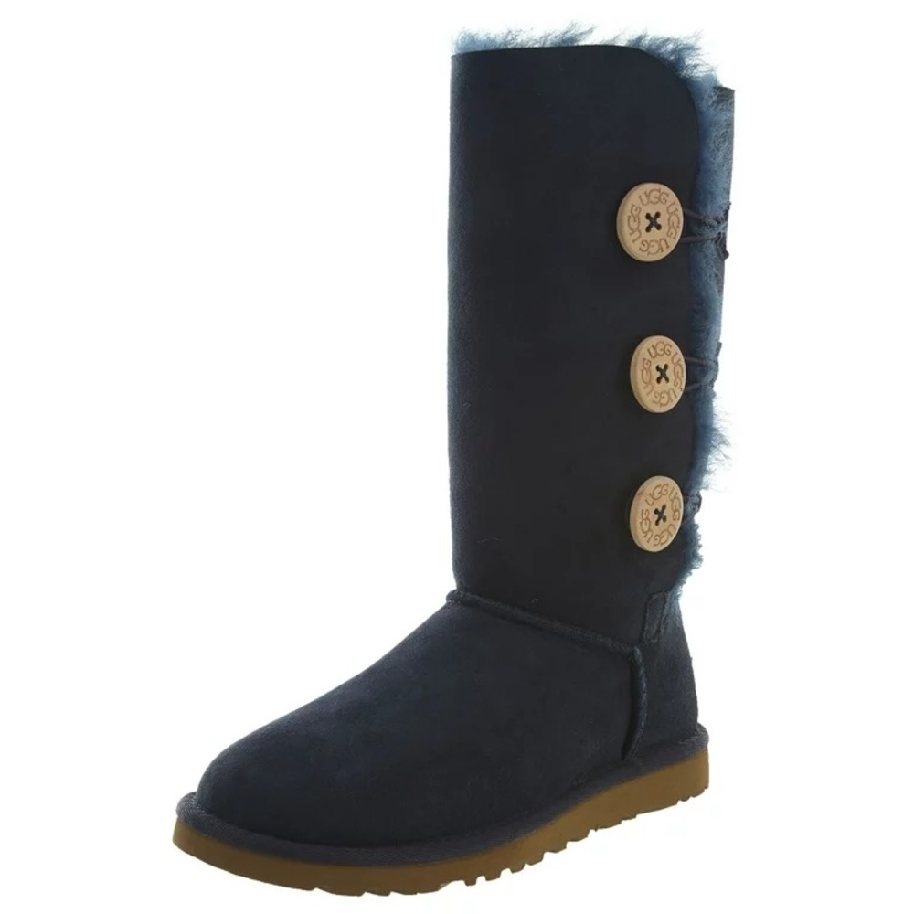 UGG - Bailey Triplet Button Boots - US 5 - Navy Sheepskin
